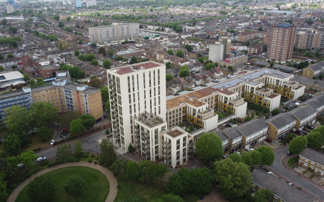 image showing The Forge housing development and the surrounding area of East London